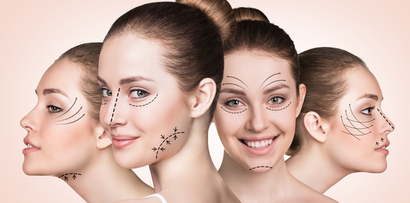 Women displaying the popular types of cosmetics surgery